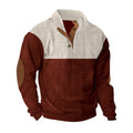 Wholesale Custom Logo Men's Ribbed Shirt Color Blocked Stand up Collar Pullover Suitable for Cross-border E-commerce Supply