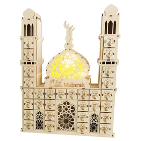 Elegant DIY Wooden Ramadan Calendar Box New Home Office Muslim Holiday Lanterns for Eid Mubarak Decorations and Party