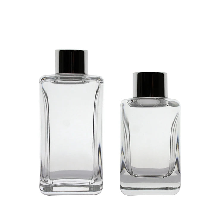Rectangular Clear Best Scent Diffuser 50ml/100ml Reed Perfume Atomiser with Screw Cap Refillable Bottle