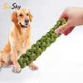 SinSky Handmade Fried Dough Twist Shaped Pet Cotton Rope Toys Molars Bite Resistant Dog Training Supplies Corn Cob Dog Toys