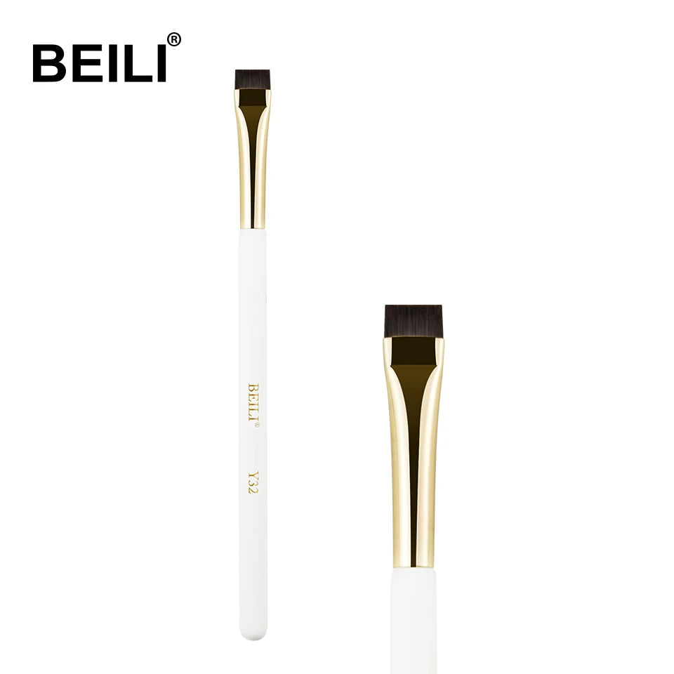 For Professional Vegan Liner Definer & Eye Crease Brush with Wood Handle Synthetic Hair for Eyebrow Pencil & Concealer Use