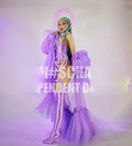 Nightclub bar GOGO Female Purple Sexy Cloak Pearl DS Costume Future Cloth Technology Show Dj Sexy Party Costume