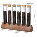 Q Hot Sell Glass sealed Cans of Various Capacities Coffee Beans Glass Jar with Wooden  Covers