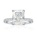 Solid Silver Vvs Moissanite Diamond Ring 4ct d Color Vvs Rectangle Crushed Ice Moissanite Diamond Engagement Rings for Women