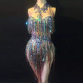 2022 Fashion Stage Show Dance Sexy Romper Rhinestones Bodysuit Stage Dance Birthday Outfit Costume ClubWear