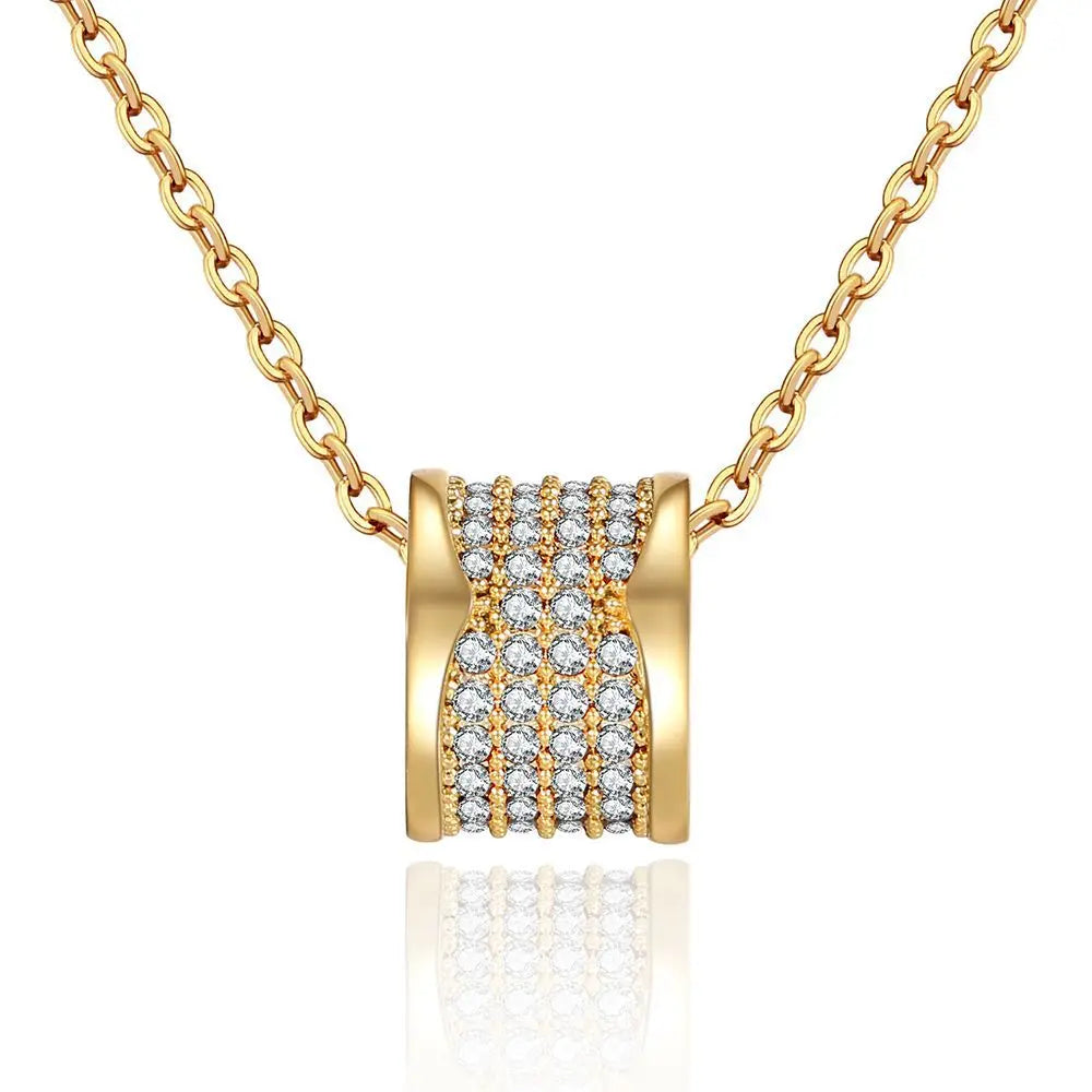 2024 Fashion Trend Small Barbarian Waist Necklace Women Geometric Copper Zircon Elegant Round Bead Chain Lady Zirconia Necklace