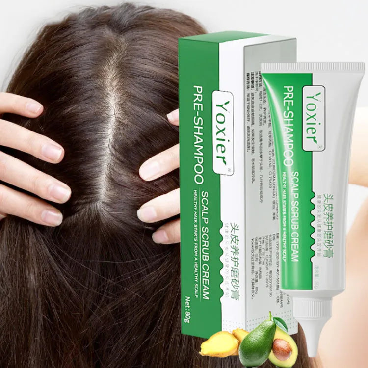 Yoxier Pre-Shampoo  Scalp Scrub Cream Oil-Control Prevent Hair Loss Dry Forked Anti-Dandruff Nourish Hair Growth Scrub Cream