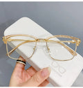 UNOC New Ultra-light Simple Eyeglass Half Frames Anti Blue Light Optical Lenses Business Sunglasses for Men and Women
