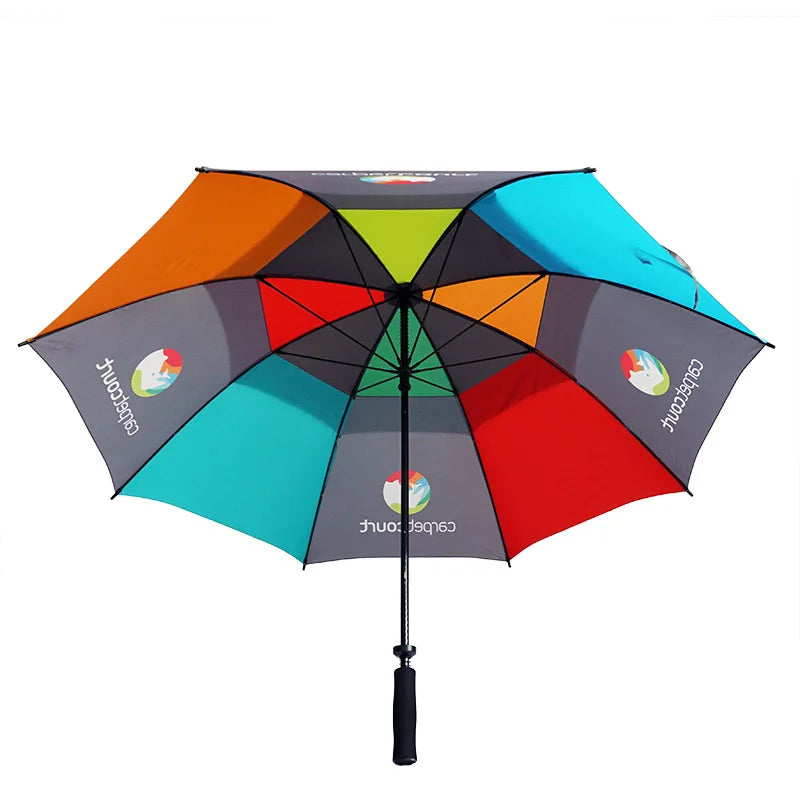 Heavy Duty Personalized Umbrella Custom logo logo Printing Double Layered Golf Umbrella