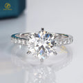 Custom Ring 18K Gold Platinum VVS 3CT Round Moissanite Engagement Ring White/Yellow/Rose Gold Moissanite Ring Wedding Ring