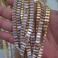 Super Shiny Square Zircon Crystal Chain Sew Flatback Copper Claw Cup Chain for Bracelet Making Shoe Strap Clothing Accessories