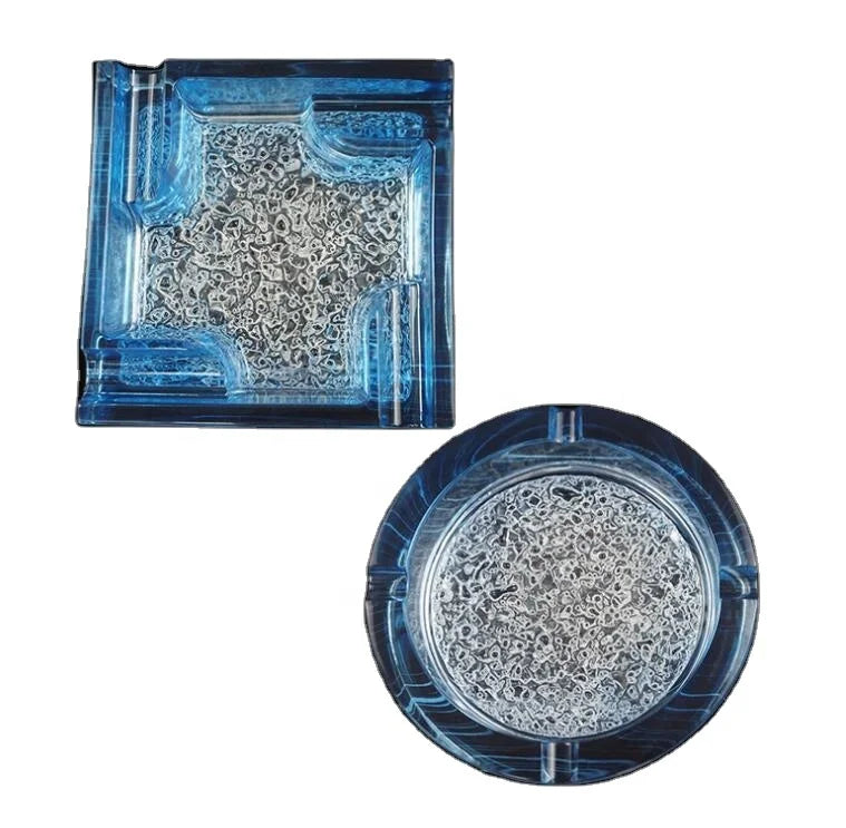 DIY Crystal Drop Mould Mirror Large Ashtray Square Round Diamond Bottom Ash Storage Silicone Mould