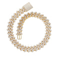 BC020 18mm Iced Out Brass Prong Setting CZ Cuban Chain Necklace Cubic Zircon Bling Bling Jewelry Mens Necklace Chain