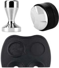 Modern Design Silver Stainless Steel Espresso Coffee Tamper with Silicone Coffee Tamper Mat Coffee Distributor Tool Set