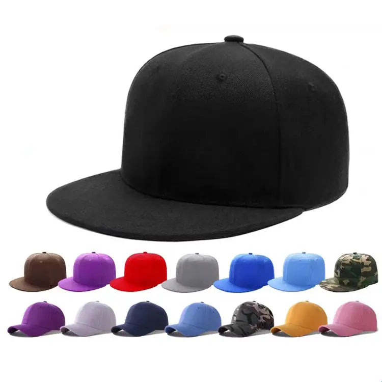 Unisex 6 Panel Flat Brim Snapback Cap Custom 3D Embroidered Logo Vibrant Color Palette Structured Crown Mesh Canvas Outdoor