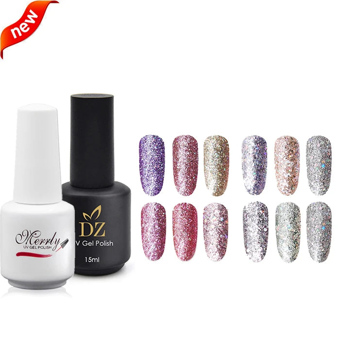 DZ Professional Factory's Logo Supplier Diamond Gel Nail Polish UV Gel Glitter