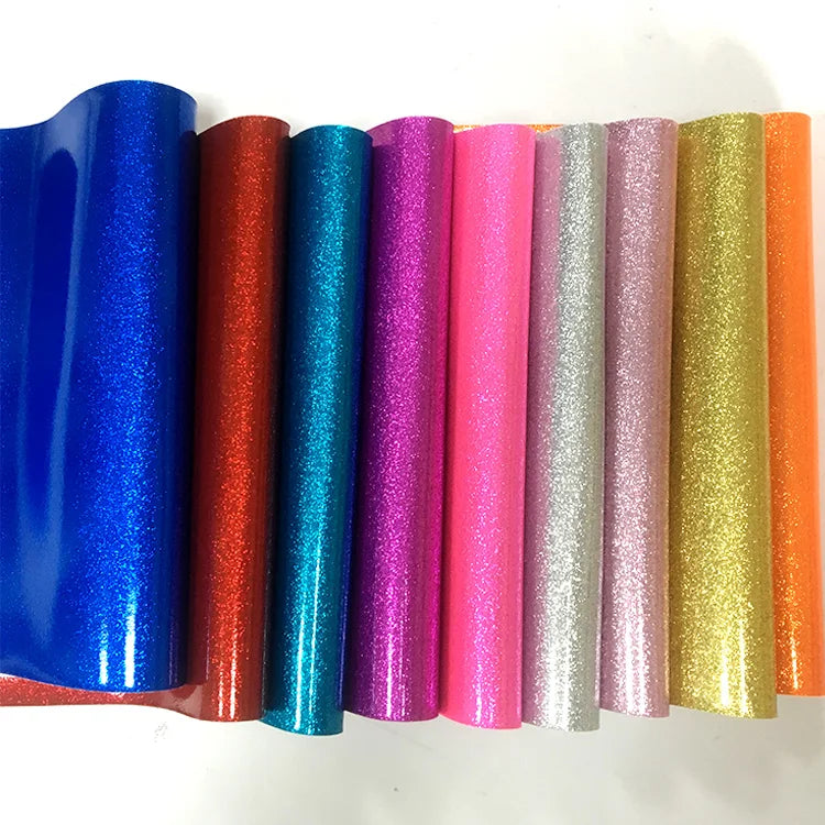 Shiny Mirror Glitter Custom Faux Leather Rolls Fabric for Shoes/Handbags/ Decoration