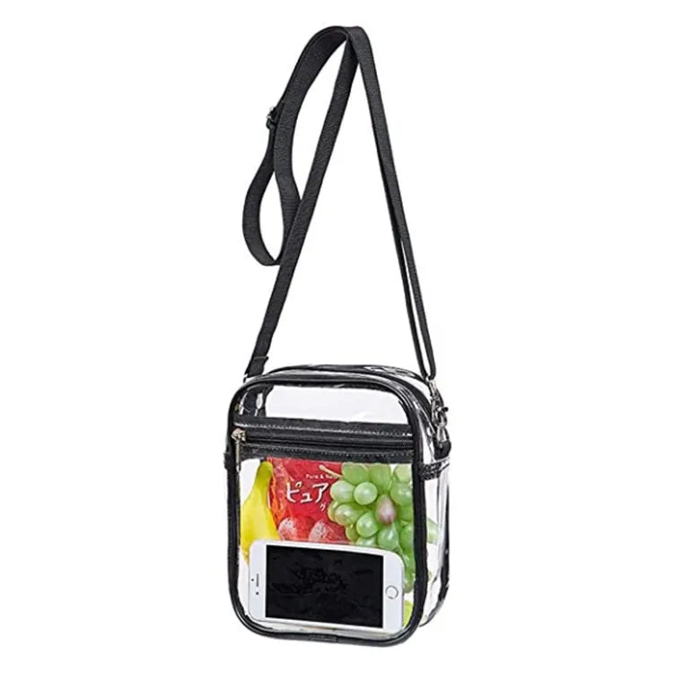 Custom Logo Transparent PVC Single Shoulder Transparent Crossbody Bag Clear Bag