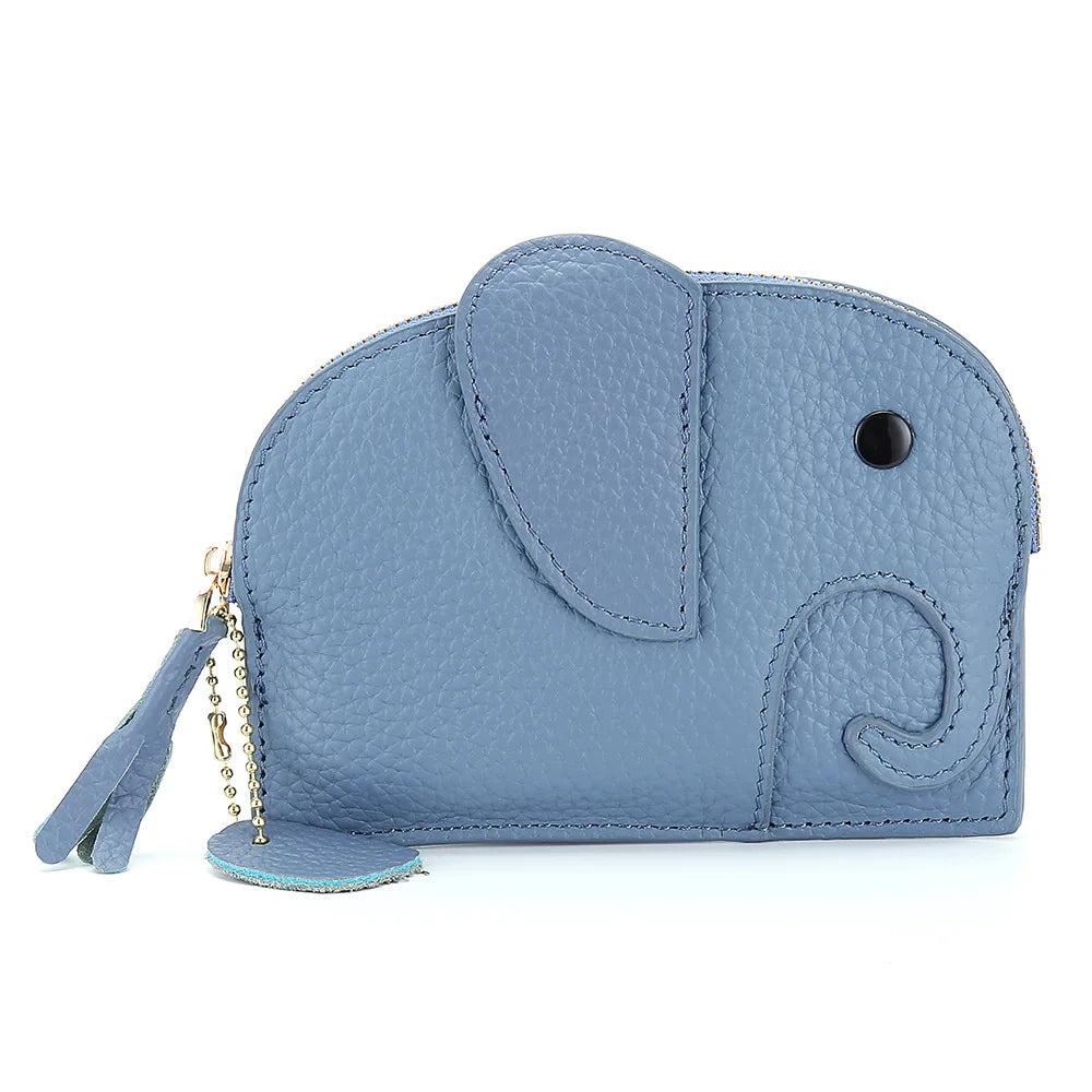 Wholesale Cowhide Creative Wallet Cute Coin Purse for Girl Genuine Leather Mini Elephant Ladies' Coin Bag Kid's Purse