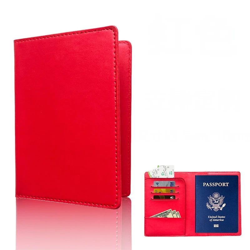 Factory Price PU Leather Passport Covers Travel Accessories ID Bank Credit Card Bag Men Women Fashion Leather Passport Holder
