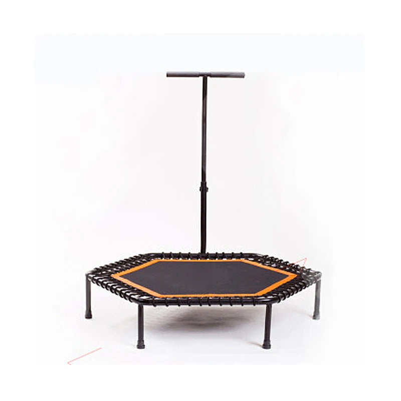 Adjustable PVC Mini Trampoline for Indoor Fitness Round Rebounder with Foam Handle for Boys and Girls