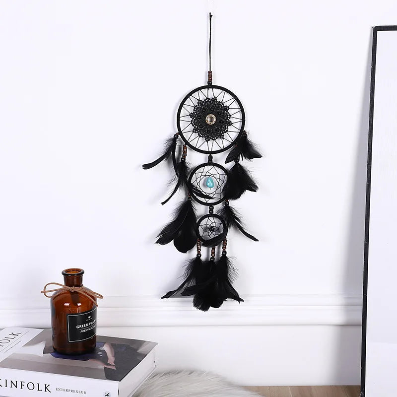 15cm Macrame Dream Catcher Woven Feather Wall Hanging Handmade Dream Catcher Boho Tassels Decoration Home Decor