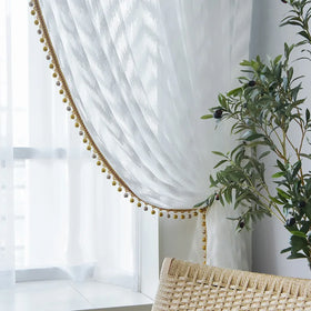 DaiRui Hot Selling Sheer White Curtains 84 Inches Long for Living Room