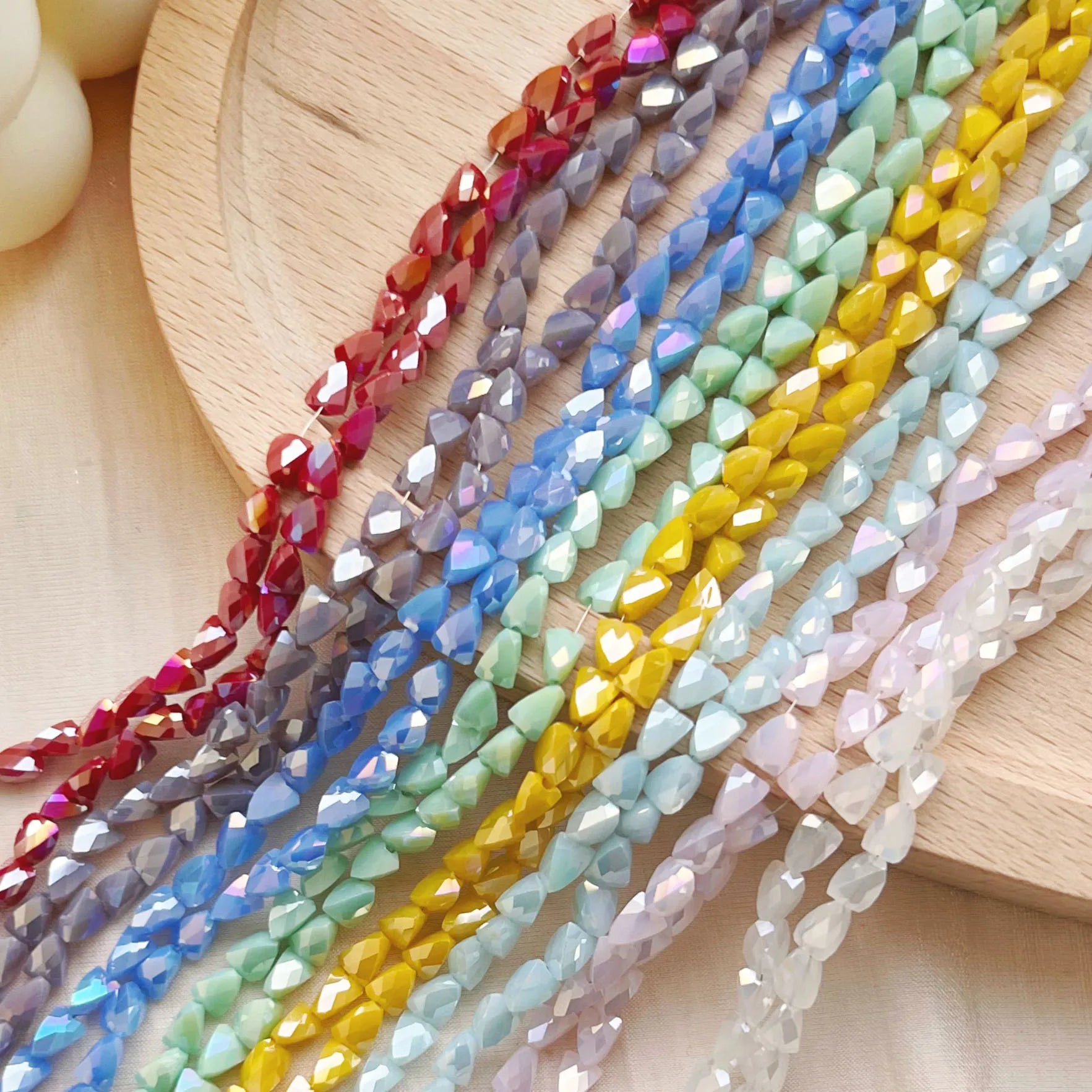JC Crystal New Designs Glass Jewelry Beads for Bracelet Necklace Making l Faceted Triangle Shape Crystal Beads