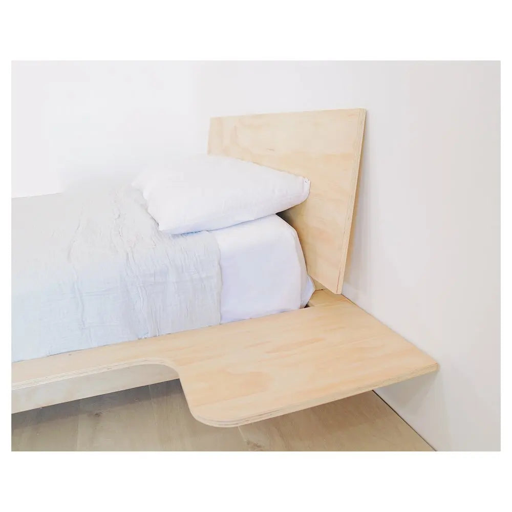 Basic Brown Wooden Minimalist Panel Bed Frame with Upholstery 18mm Thick Plywood Wall Bed Style Without Headboard