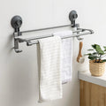 Wall Mounted Bathroom Rack Towel Holder Round Wall Shelf Bar Vacuum Hanger Holder Rack Rail for Bathroom