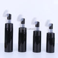 Unique Cosmetic Packing 100ml 120ml 150ml 200ml 4oz 5oz PET Lotion Pump Plastic Opaque Black Foaming Bottle with Silicone Brush