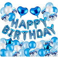 Blue Happy Birthday Balloons Banner Happy Birthday Balloon Decoration Set for Boy Girl Birthday Party Supplies