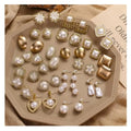 VKME Hot Selling Pearls Stud Earrings for Women Baroque Irregular Gold Plated Crystal Hanging Pearl Hoop Earrings