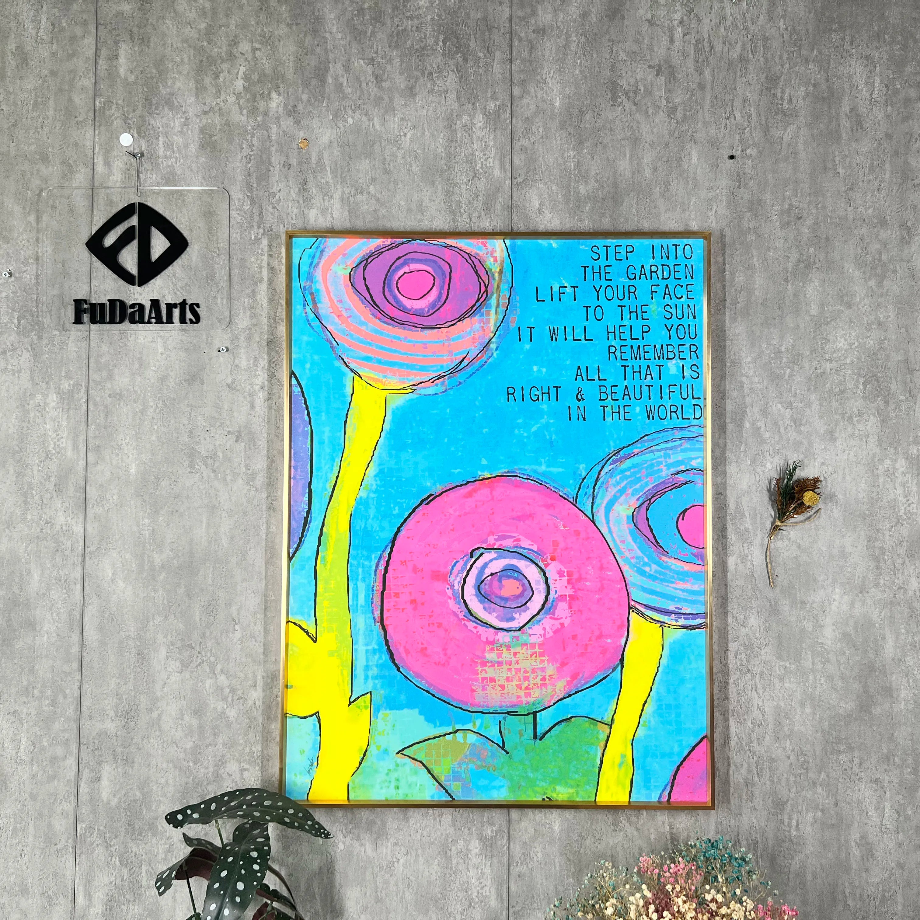 60X80  Aluminum Alloy Frame Gallery Hanging Painting Decoration Hallway Living Room Lobby Cafe Crystal Wall Decor Arts Paintings