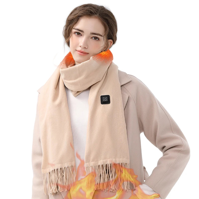 Usb Rechargeable Electric Heating Warm Scarf Smart Heating Neck Scarves Shawl Women Heated Scarf