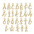 Personalized A-Z Initial Letter Charm 925 Sterling Silver CZ Zircon 26 Alphabet Charm Pendant for Jewelry Making Supplies