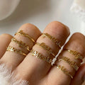 Popular Stainless Steel Letter Ring 18k Gold Plated Zodiac Rings Women