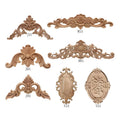 Tailai Wooden Customized Carved Onlay Applique Unpainted Frame Door Decor European Style Furniture Applique for Home Furniture