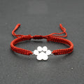 Stainless Steel Heart Bear Paw Bracelet Hand-woven  Adjustable Charm Bracelet