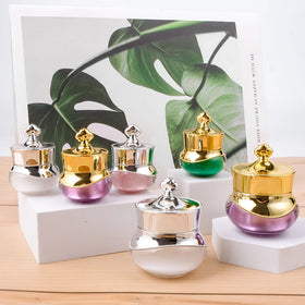 In Stock Gold Custom Plastic Luxury Skin Care Cream Pot Small Container Empty Pot Acrylic Cosmetic Jar