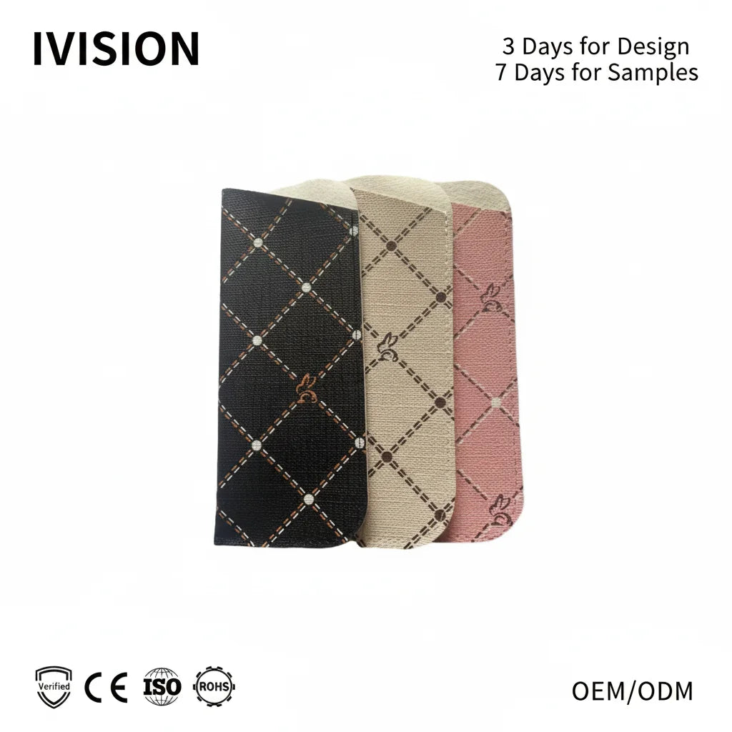 Custom Logo Printed Portable Dustproof PU Material Eyeglasses Case Bag Presbyopia Glasses Storage Box