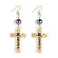 hawaiian jewelry wholesaleHawaiian Island 18k Gold Plated Shell Pearl Cross Design Long Earrings Luxury Jewellery for Women