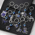 Retro Ethnic Style Diamond Elephant Owl Bag Pendant Turkish Blue Eye Devil Eye Keychain Pendant