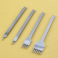 3/4/5/6mm Leather Craft Steel Material Hole Chisel Graving Stitching Punch Tool Kit Suitable for Novice Exercises-Unpolished