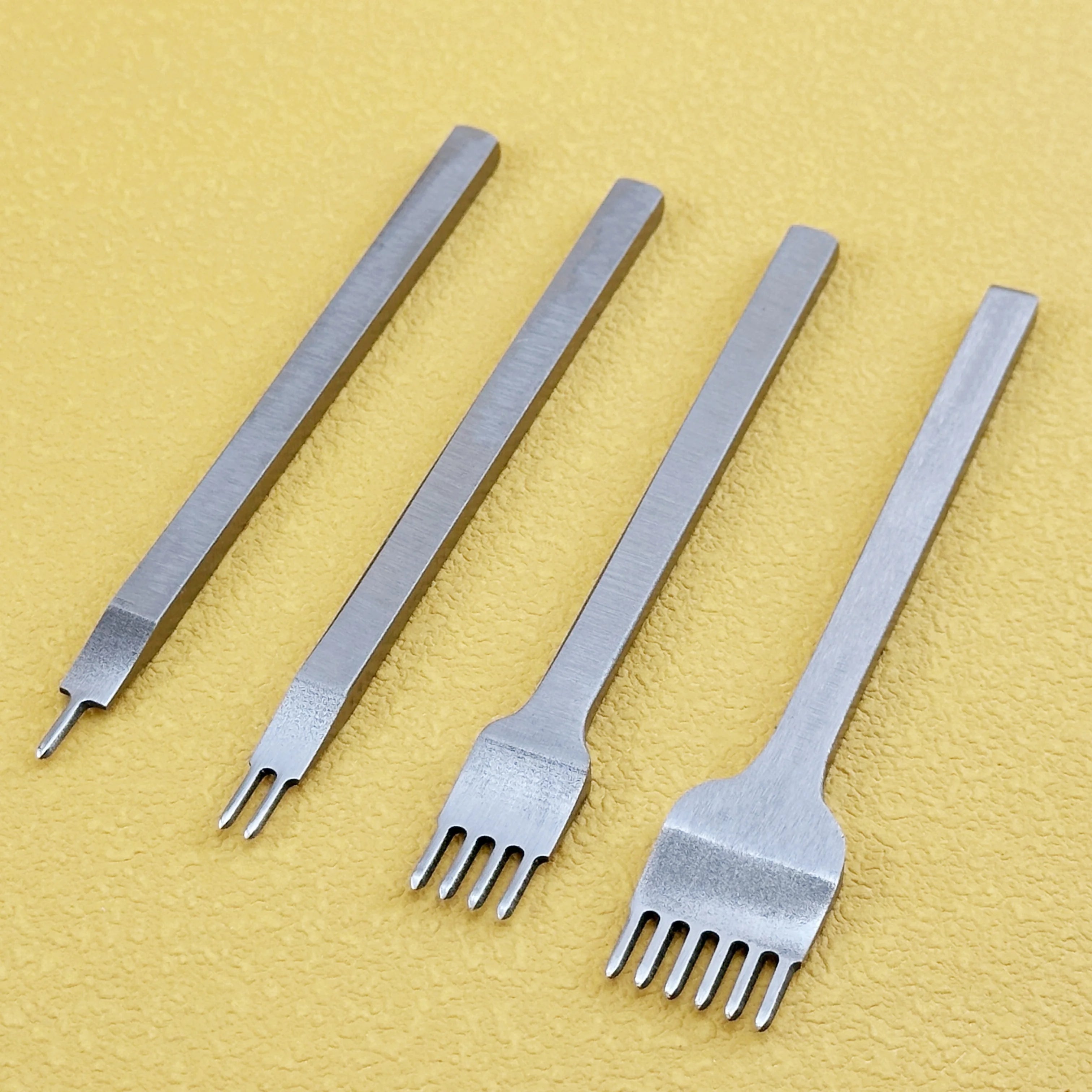 3/4/5/6mm Leather Craft Steel Material Hole Chisel Graving Stitching Punch Tool Kit Suitable for Novice Exercises-Unpolished