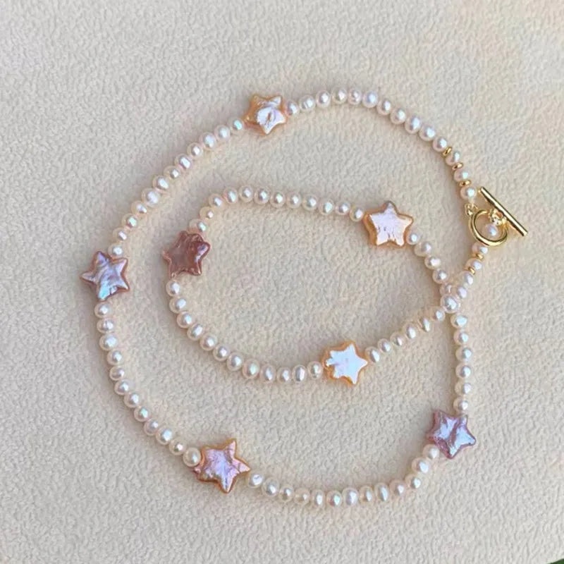 2022 Choker Design Star Shape Cultured AAA High Quality Fresh Water Pearl Necklace Jewelry