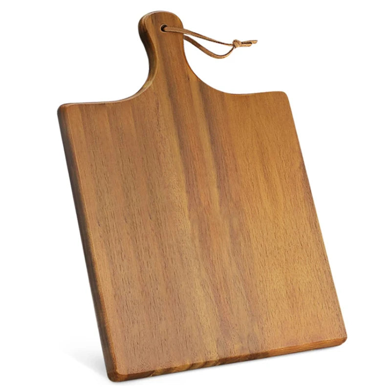 Factory Custom Large Rectangle Acacia Wooden Cutting Board with Handle Personal Styles