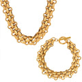 Stainless Steel 18K Gold PVD Plated Weave Link Chain Necklace Titanium Steel Personalized Chunky Interlocking Chain Necklace
