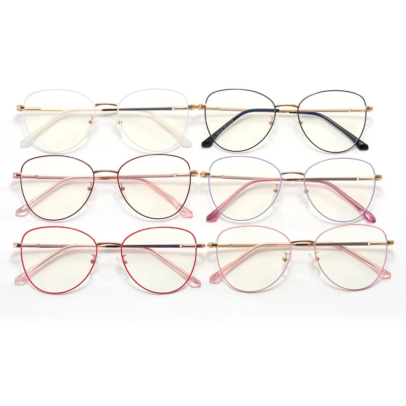 XH91220 Unisex Metal Optical Frame Eyeglasses Blue Light Blocking Vivid Color Diamond Face Fashionable Decoration for Men Women