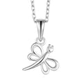 925 Sterling Silver Hollow Design Dragonfly Pendant Necklace for Women Fine Jewelry Valentine Gift